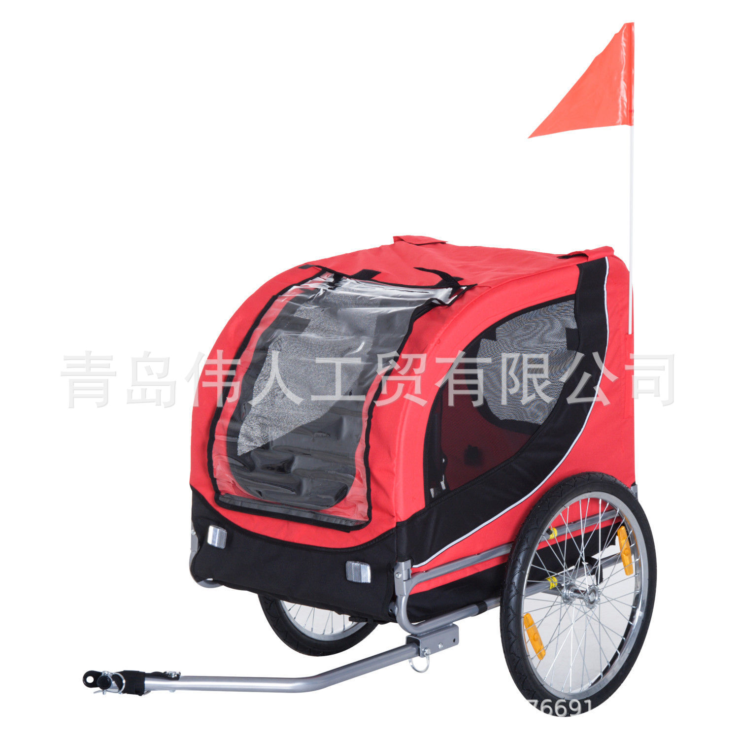 可折叠自行车拖车，自行车宠物拖车，带减震自行车儿童拖车