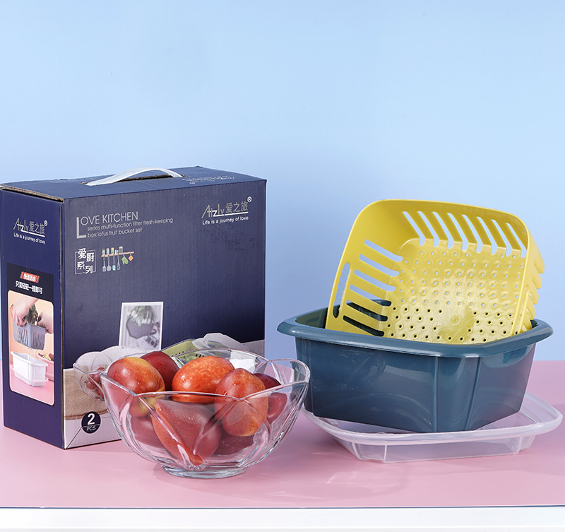 愛之旅蓮花果盤濾水籃 家用客廳水果盤零食創意水果盆實用禮品