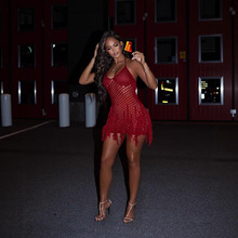 亚马逊跨境欧美2025夏季新款女装性感时尚连衣裙罩比基尼短裙批发