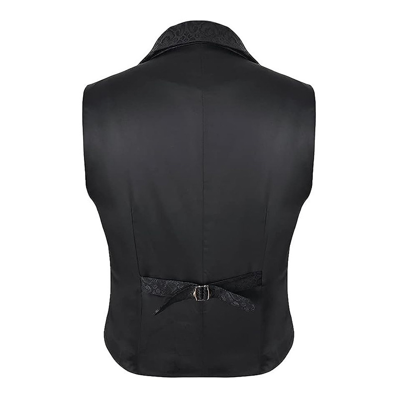 Men's Slim Fit British Style Vest - Single Breasted Formal Waistcoat With Notch Lapel (Black, M-3XL) | Wrinkle-Resistant Acrylic Blend_voghion.com
