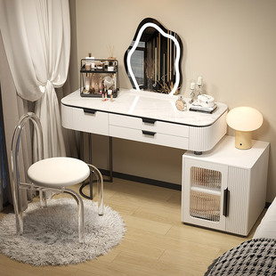 ft solid wood rock board light luxury dressing table retractable bedside table storage all-in-one bedroom modern simple small household makeup