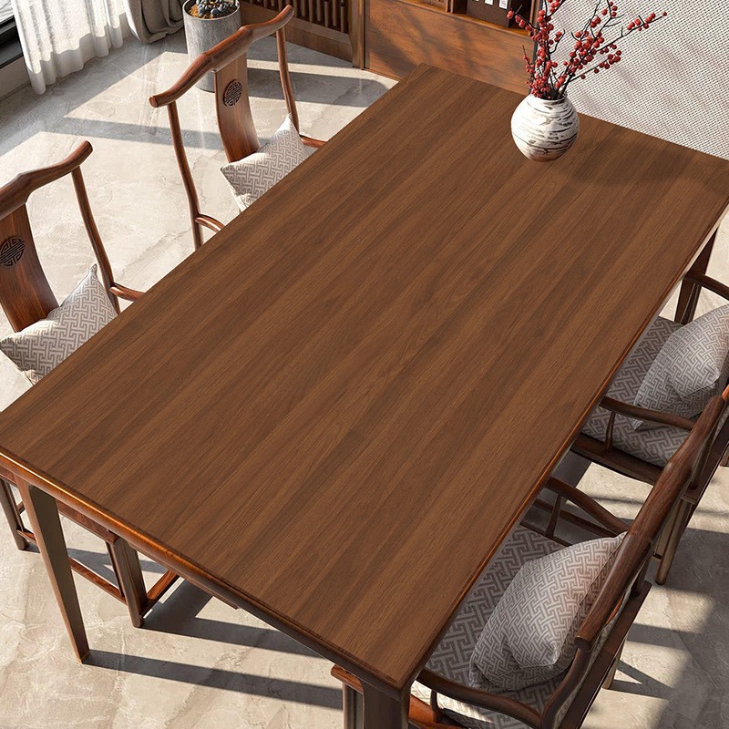Walnut Wood Grain Imitation Wood Grain Table Mat Waterproof and Oil-Proof Tablecloth No-Wash Solid Wood Log Color Dining Table Mat Desktop Protection Mat