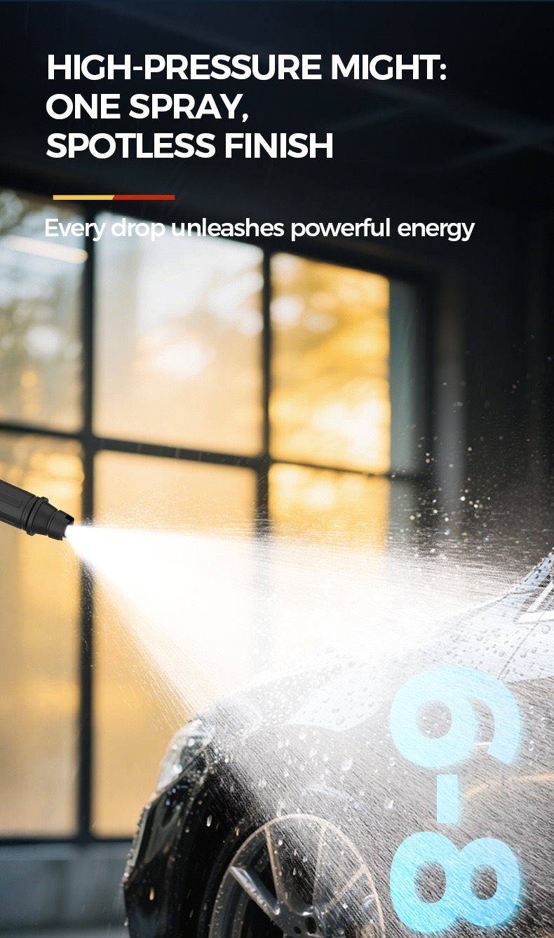 High-pressure car washer 220V portable car wash water gun household cleaning machine with trolley iron frame, high power and strong performance