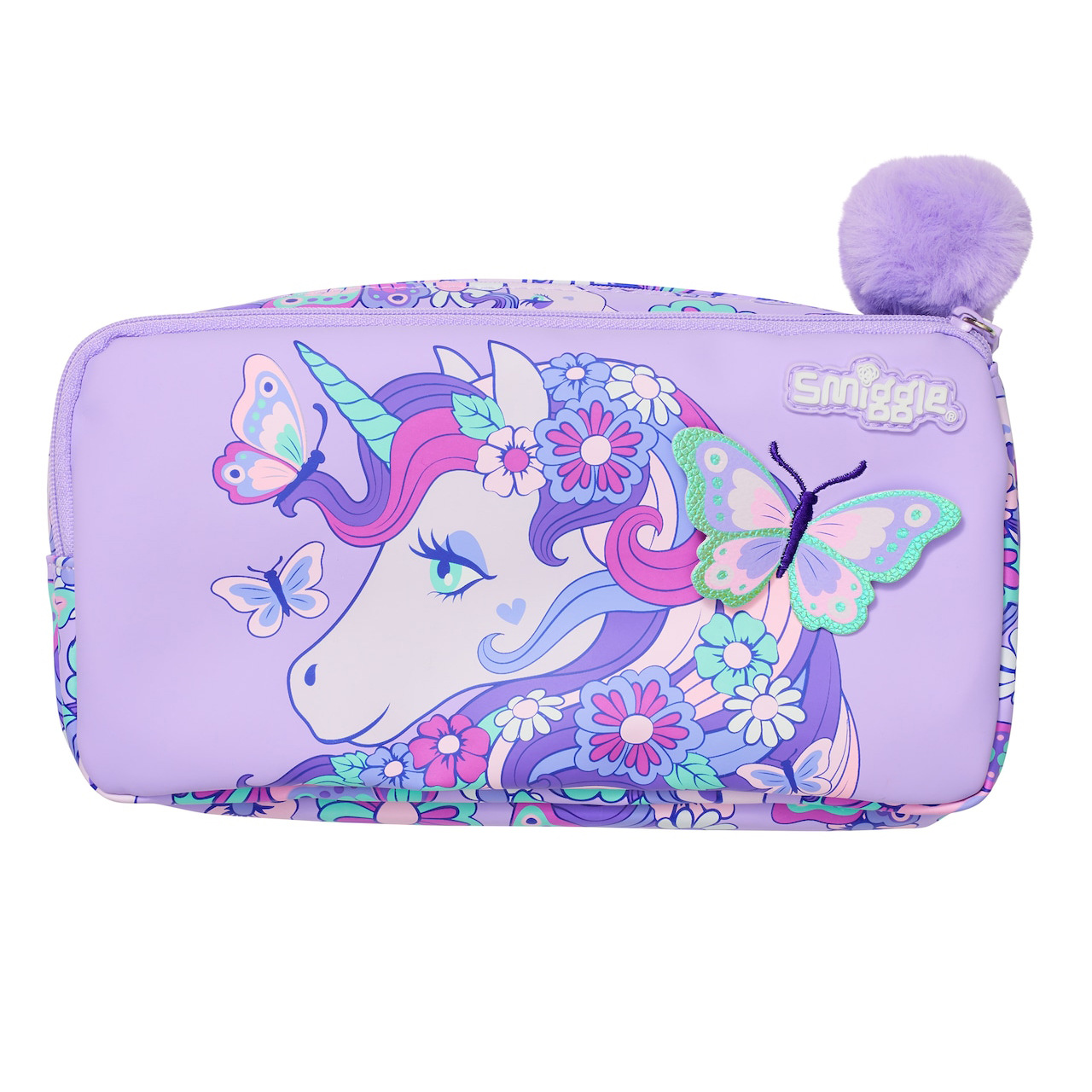 Violet unicorns double -layer pen bag