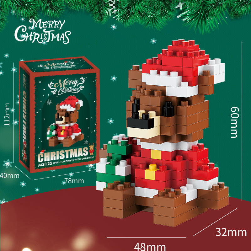 Juguetes de construcción de bloques de Navidad para niños ensamblaje puzzle Santa Claus muñeco de nieve decoraciones festivas regalos al por mayor image 16