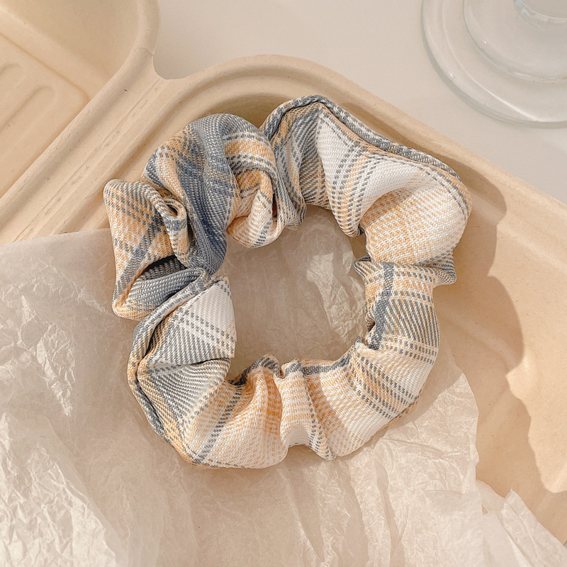 Pequeño, fresco y dulce, lazo para el cabello de intestino grueso, linda cuerda para el cabello a cuadros, atmósfera coreana, cuerda para el cabello, tocado de goma