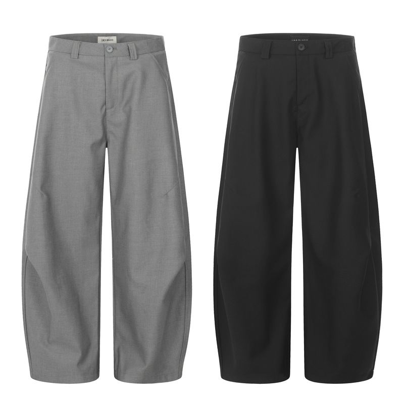 11Kn American Retro Scimitar Pants Stereo Cutting Pleated Casual Loose Men's and Women's Cleanfit Simple Pants 11Kn American Retro Scimitar Pants Stereo Cutting Pleated Casual Loose Men's and Women's Cleanfit Simple Pants