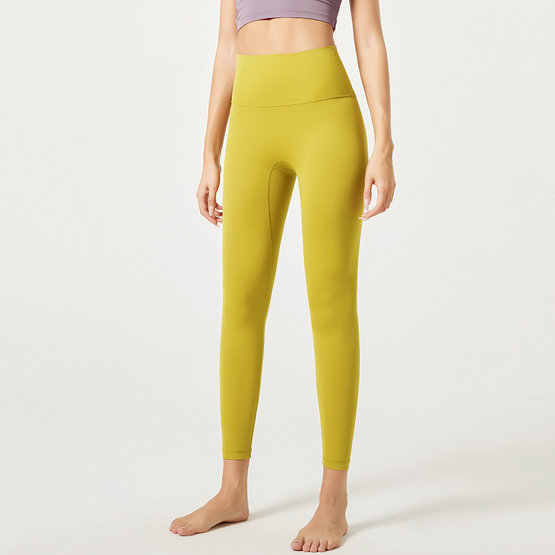 Nuevo cross-border fitness nube sensación ultra suave caderas de cintura alta mujer elástica desnuda sensación deportiva de correr ropa de yoga pantalones al por mayor