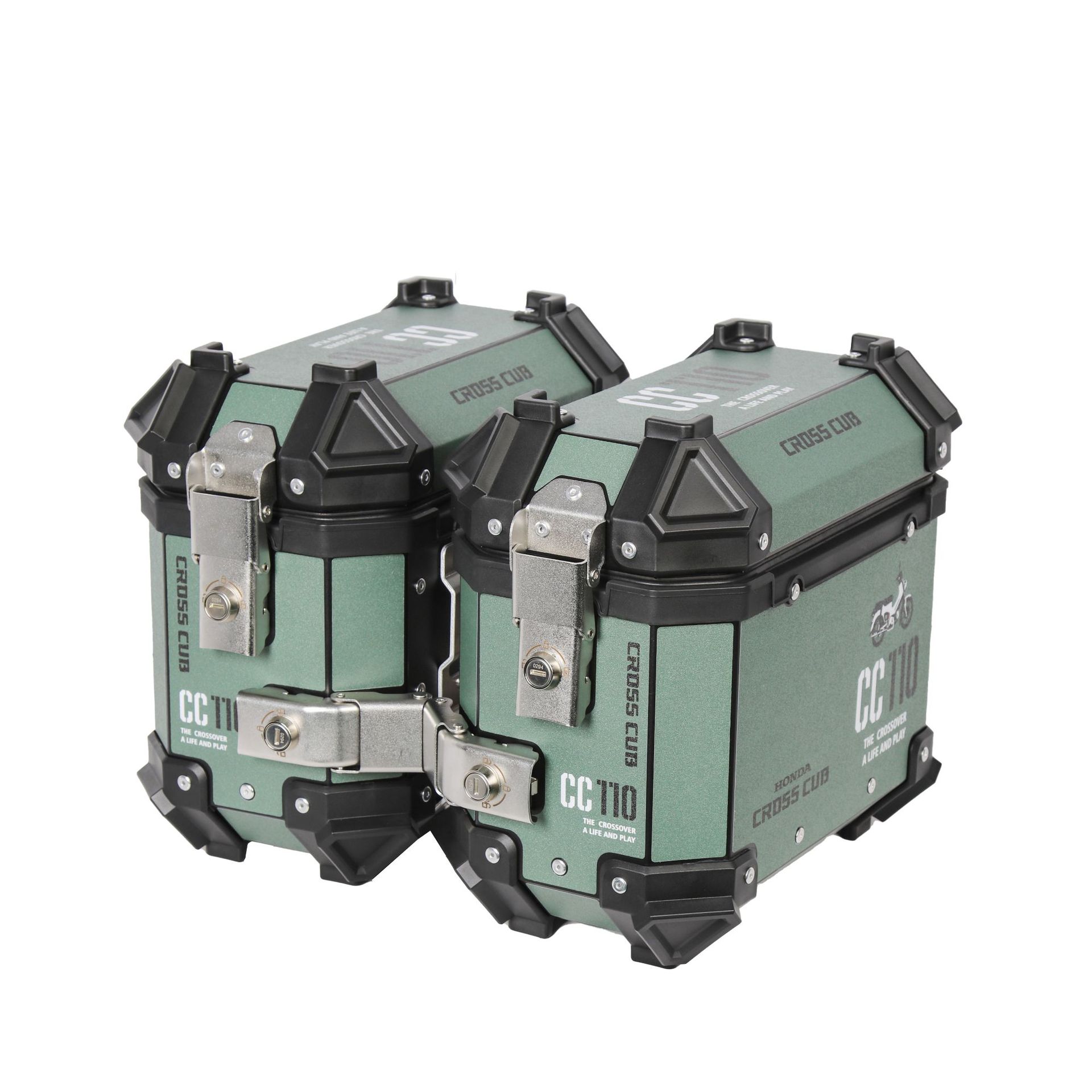 18L caja lateral CC110 PG - 1 tres cajas de aleación de aluminio motocicleta cola eléctrica