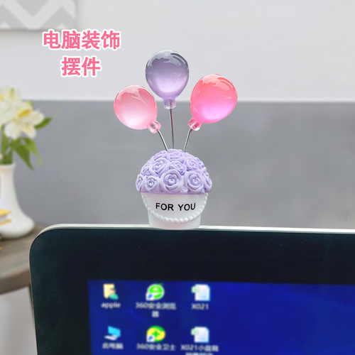 New Style Balloon Car Ornament Colorful Balloon Display Decorative Item Qixi Valentine's Day Gift Resin Craft