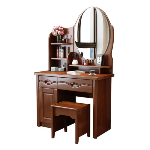 Solid wood dressing table bedroom dressing table integrated modern simple dressing table small apartment Chinese dressing cabinet storage cabinet