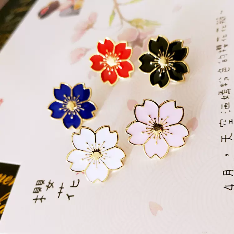 F023时尚可爱滴油卡通胸针 日系少女小樱花别针 制服徽章领针胸花