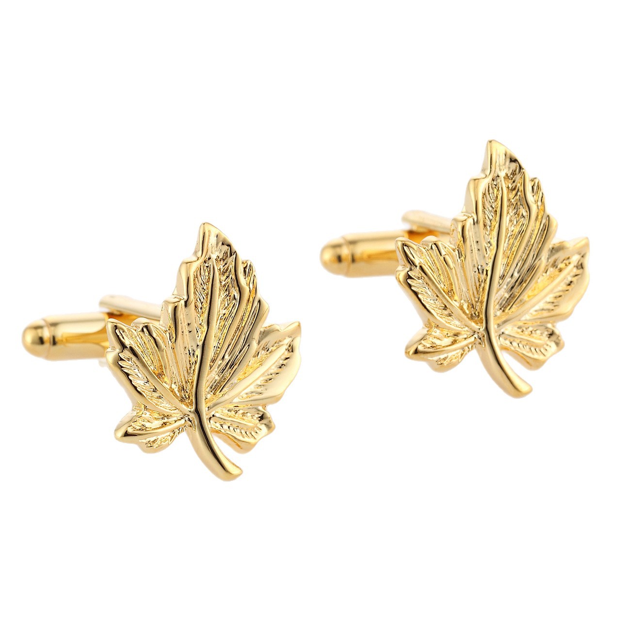 High-quality Maple Leaf Cufflinks, Leaf-shaped Cuff French Shirt Buttons, Cufflink 318_voghion.com