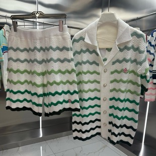 Fashionable European Casa Short-Sleeved Knitwear Jacquard Pattern Unisex Cardigan Cardigan Ready-Made Cross-Border European