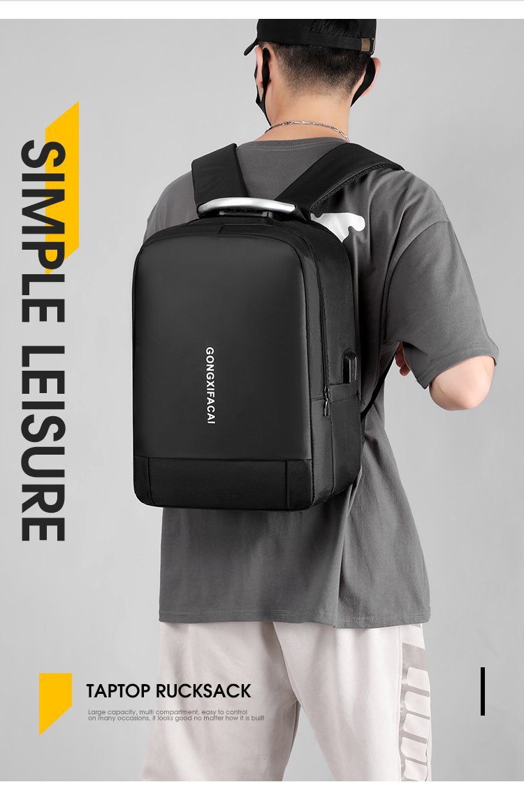 Backpack with large capacity and high-end feel, men's high-end feel, laptop bag, casual business travel bag full figure
