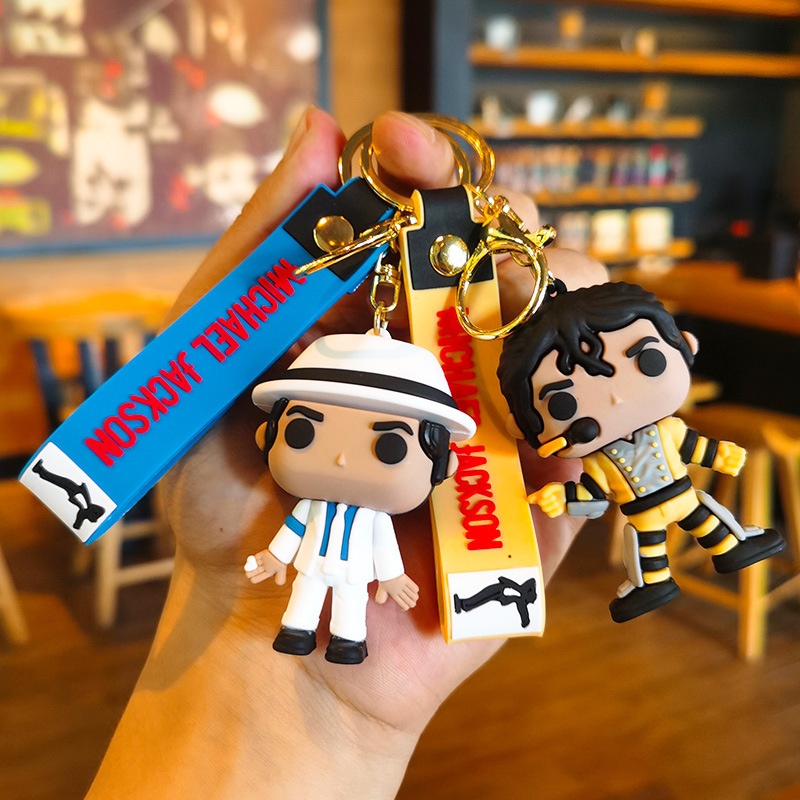 Michael Jackson Doll Pendant Keychain Music Idol Claw Machine Keychain Holiday Gift Souvenir Michael Jackson Doll Pendant Keychain Music Idol Claw Machine Keychain Holiday Gift Souvenir
