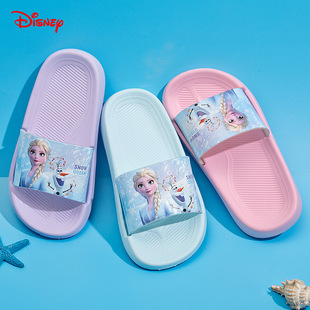 Disney Children Slippers Non-slip Eva Indoor Princess Aisha Cartoon Girls Baby Bathroom Bath Big Children's Shoes