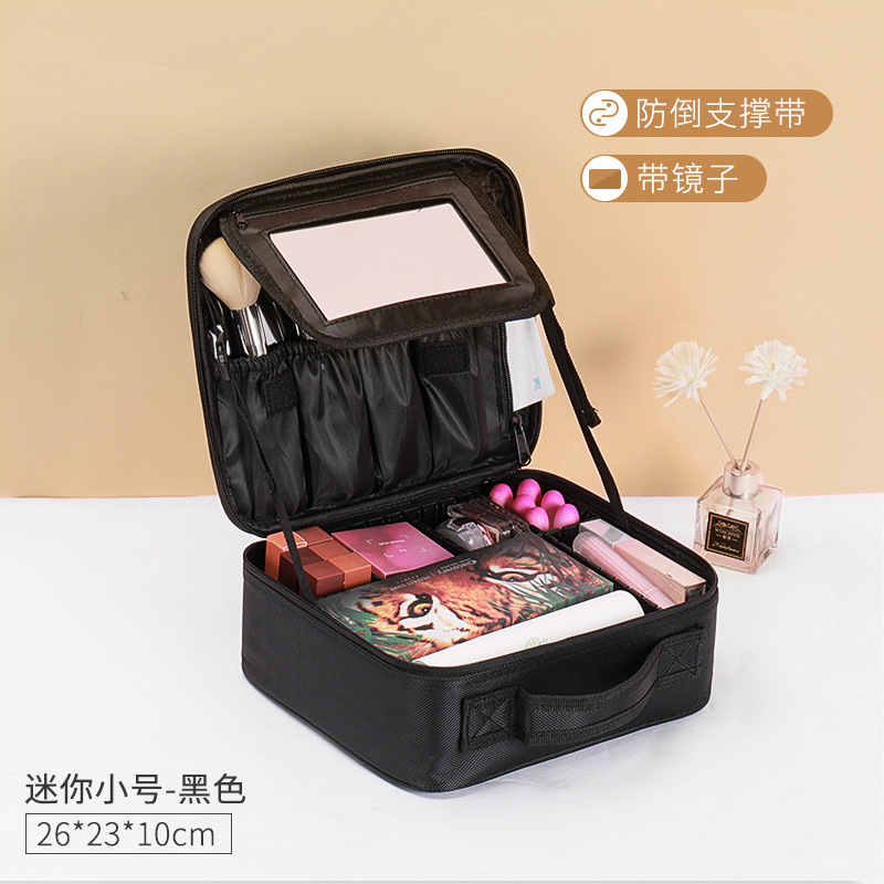 ⭐ Bolsa de maquillaje de gran capacidad, caja de herramientas de bordado de mujer, maquillaje portátil profesional y bolsa de almacenamiento de maquillaje sin género