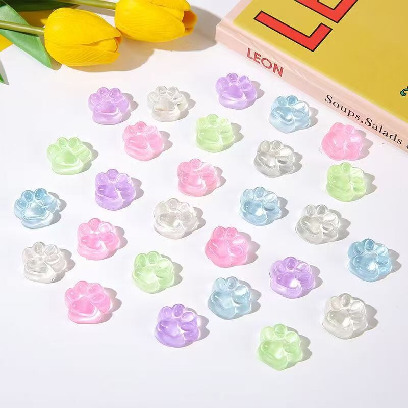 Trendy New Ice-Clear Cat Paw Squishy Toy, Super Soft Sticky Simulation Jelly, Same Style as on Xiaohongshu, Stress Relief Toy