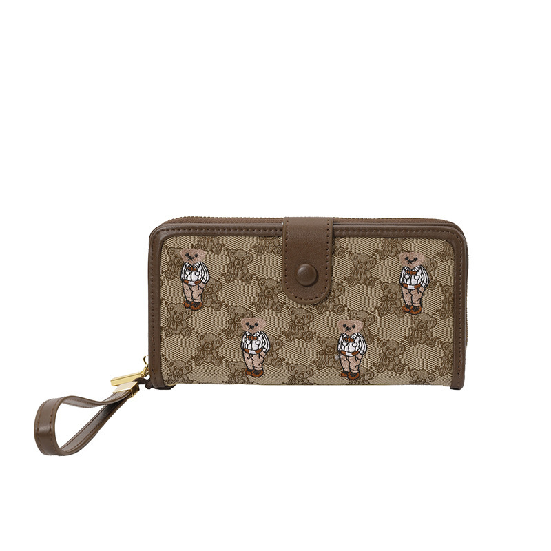 Classic Old Bear Pattern Coin Purse for Women, Multifunctional Portable Storage Bag, Large Capacity Zippered Key Bag Classic Old Bear Pattern Coin Purse for Women, Multifunctional Portable Storage Bag, Large Capacity Zippered Key Bag