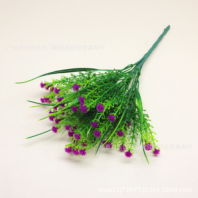 Simulación de primavera hierba de plástico transfronterizo hierba de agua de estrella de cielo pequeño paquete de cestas colgadas de pared decoración de planta de simulación