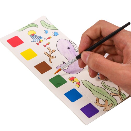 Diy Paint Colorful Sketchbook for Young Children, Early Education Animal Drawing Book, Watercolor Note Pad Coloring Book, Painting and Coloring Book