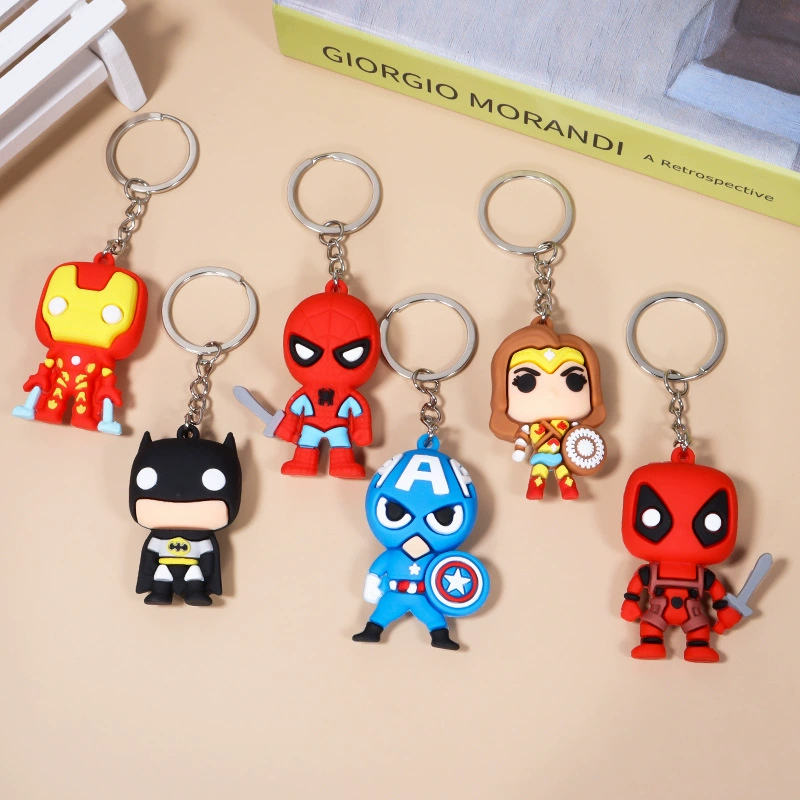 Трепет Marvel, брелок, мини-фигурка, украшение для сумки, кукла из мягкой резины, новая коллекция, Marvel, Человек-паук, Железный человек