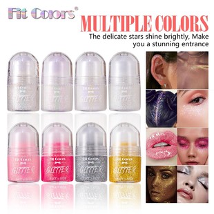 Fit Colors 8-Color Roller Ball Sequin Eye Shadow Gel Stage Makeup Sequin Glitter Gel Body Painting Colorful
