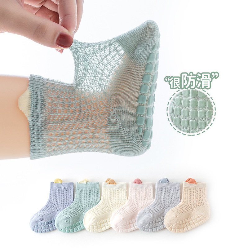 Baby Non-slip Socks Summer Mesh Baby Toddler Socks Spring and Autumn Thin Children's Short Boat Socks Indoor Floor Socks
