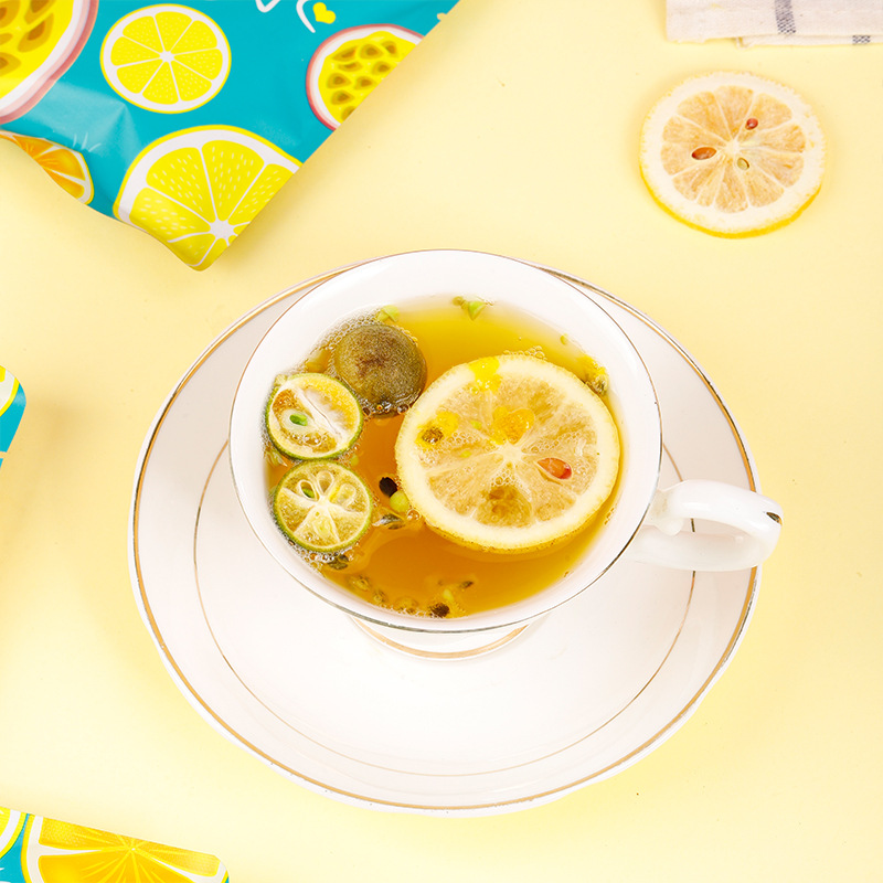 金桔檸檬百香果茶凍干網紅青桔水果茶組合花果茶急單速發批發代發