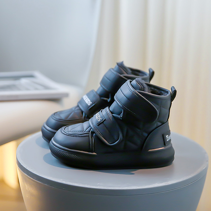 Scarponi da neve per bambini, scarpe in morbido cotone isolante, scarponi invernali medi e grandi per bambini, pane in velcro_voghion.com