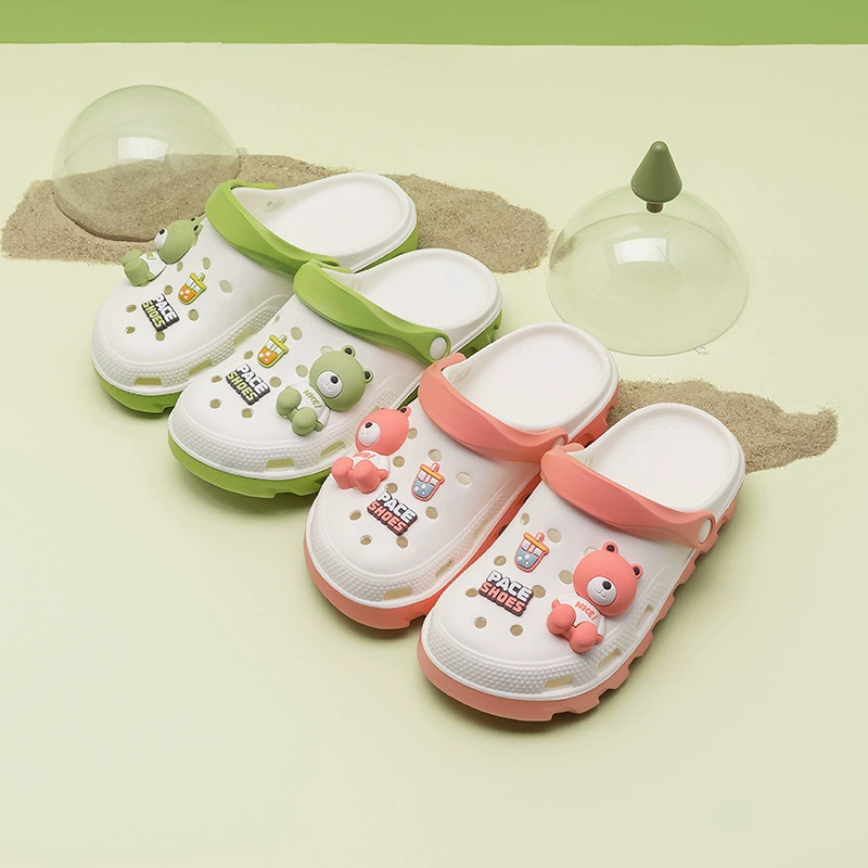 DIY пещерные туфли женские пары пляжные туфли летом носят мультяшный медвежонок тапочки