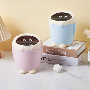 Household Trash Can Cartoon Cute Living Room Desktop Trash Can with Lid Office Cleaning Storage Bucket Paper Basket Wholesale