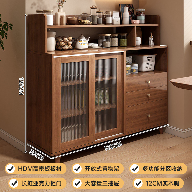Aparador, moderno, simple, color madera, sala de estar, armario de té, armario de almacenamiento, armario de almacenamiento de cocina para el hogar, armario de almacenamiento contra la pared