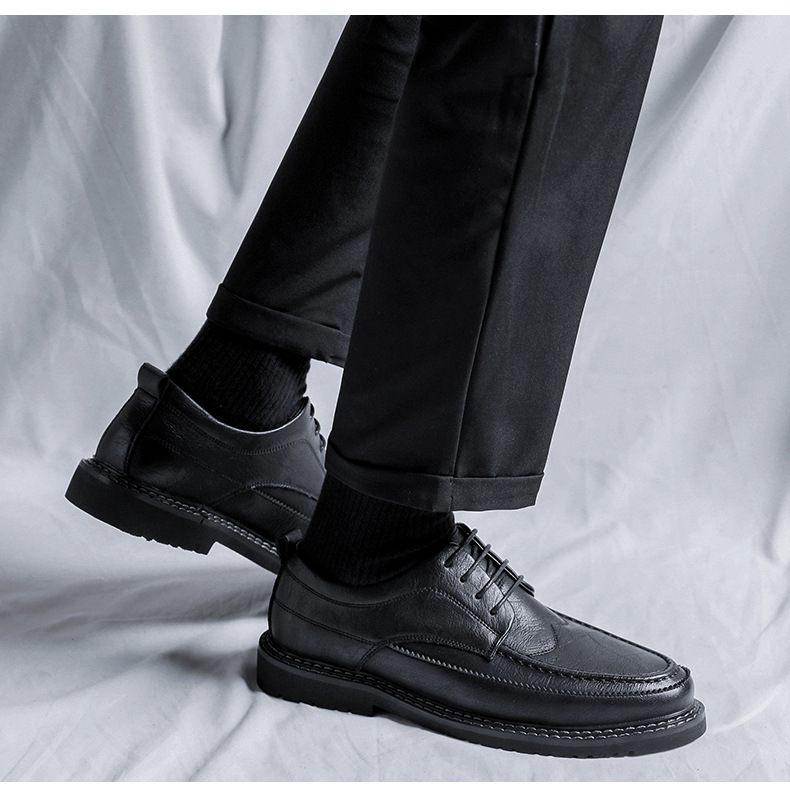 Scarpe da uomo piccole in pelle, comode, da lavoro, casual, formali, in pelle bovina, nere, singole, da sposo, da sposa_voghion.com
