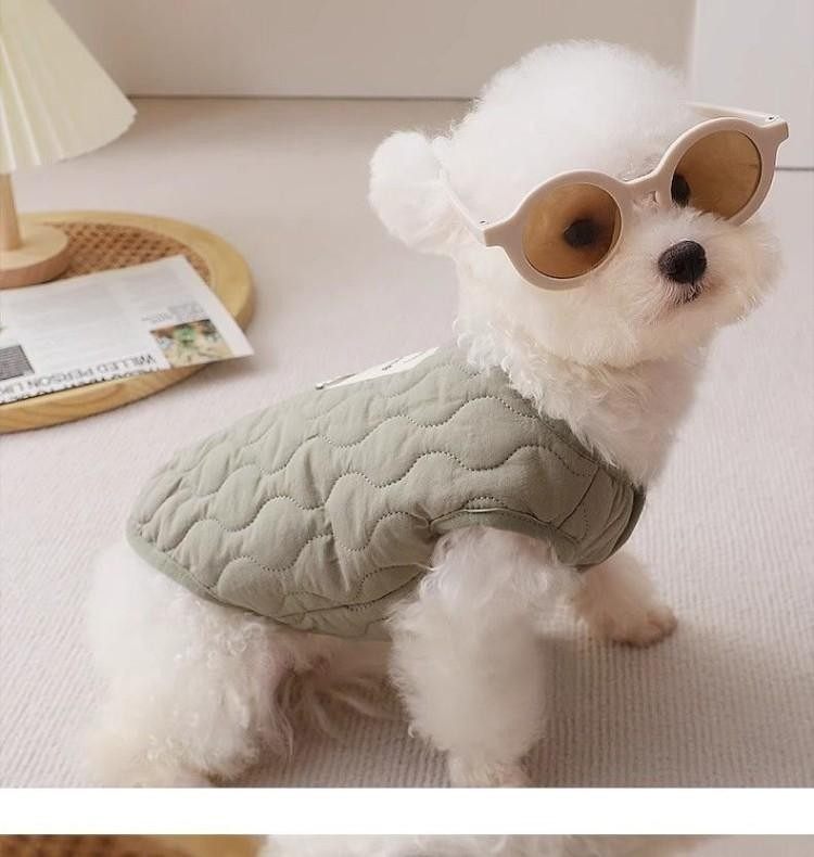 Colete acolchoado para cão roupa de inverno quente com trela_voghion.com