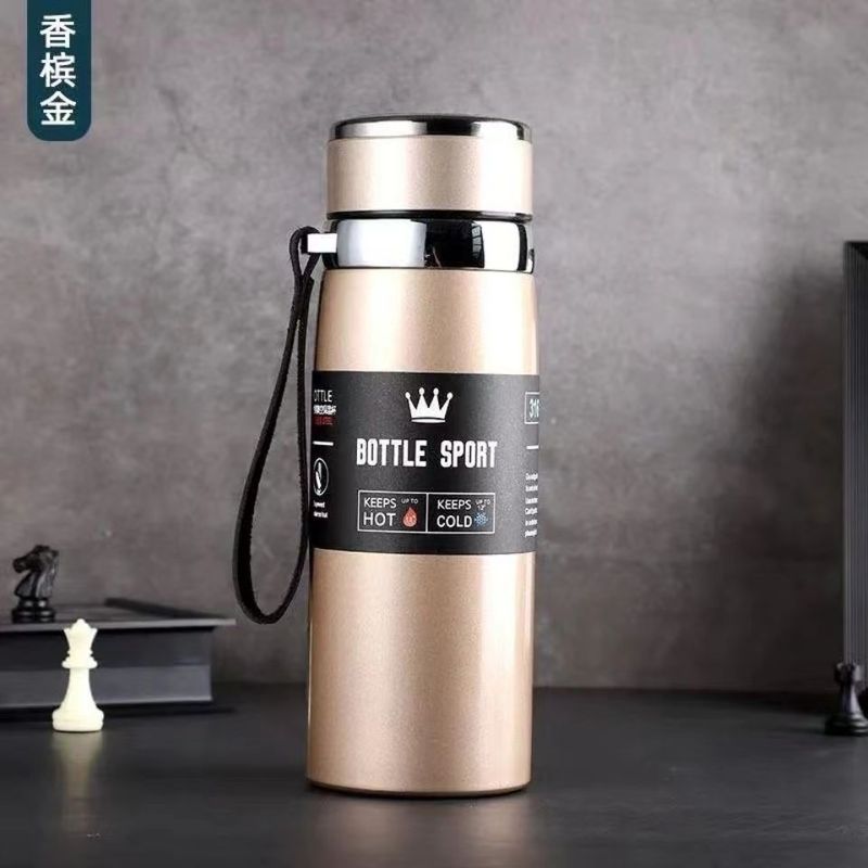 跨境316渐变双层不锈钢保温杯户外运动水壶大容量吊带星星壶批发|undefined