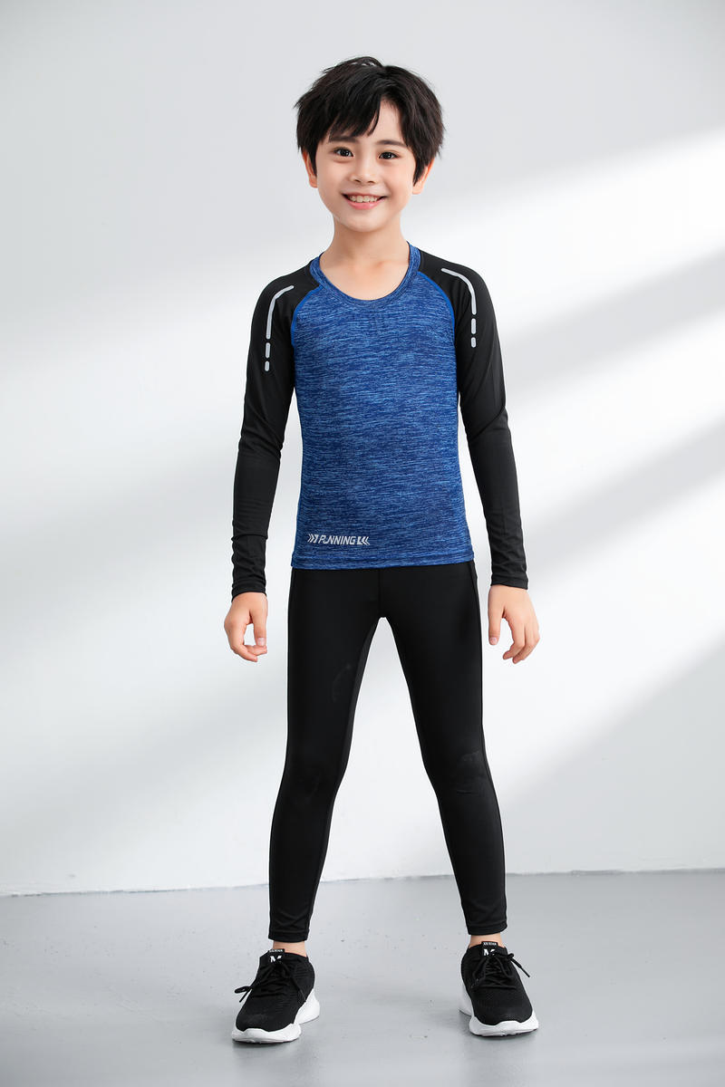 Niños y adultos trajes de entrenamiento, ropa de entrenamiento, ropa de entrenamiento de manga larga, ropa de acondicionamiento físico, ropa de secado rápido, compra al por mayor, impresión MJ857
