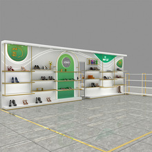 定制鞋子包包烤漆展示柜商场开店展柜高档绿色金色铁艺产品陈列柜