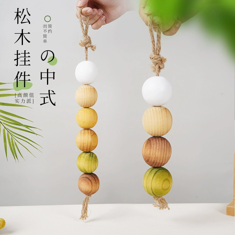 Скандинавские декоративные сосновые деревянные бусы 4 шнура 6 шнуров DIY домашние украшения ручной работы праздничный декоративный кулон