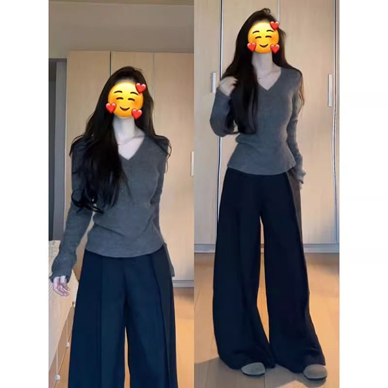 德绒V领长袖t恤女2025秋冬新款加绒保暖修身收腰显瘦内搭上衣服潮