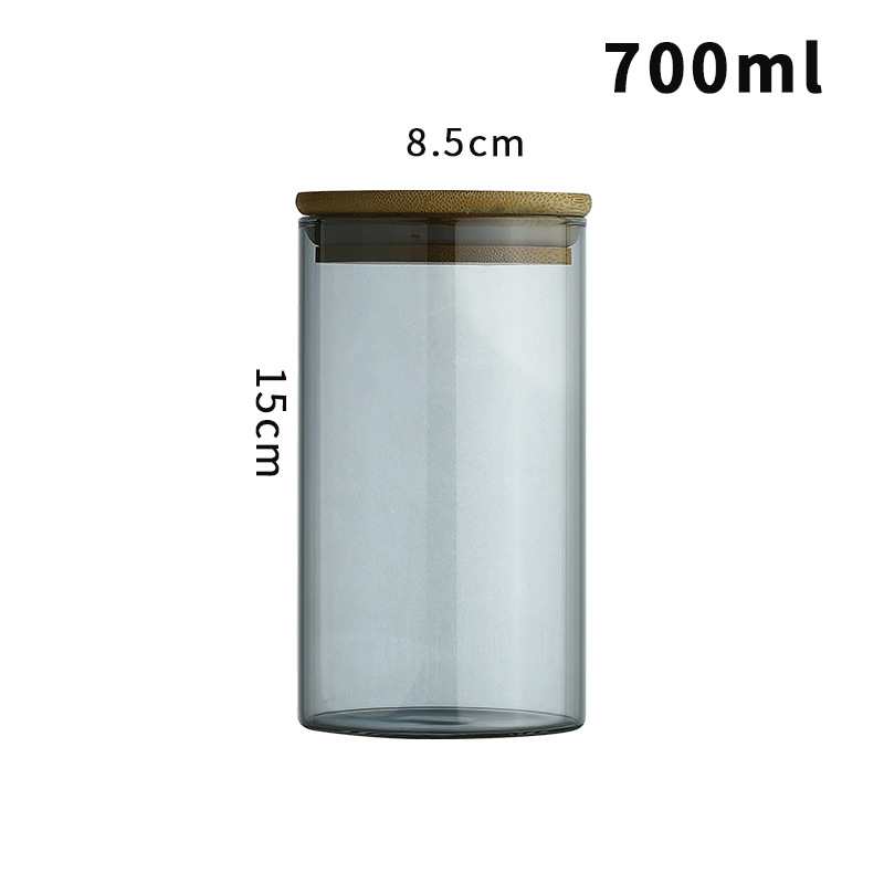 Botellas de vidrio negro transparente grandes y pequeñas para almacenar té, granos, especias y muestras de alimentos, frascos de almacenamiento sellados.