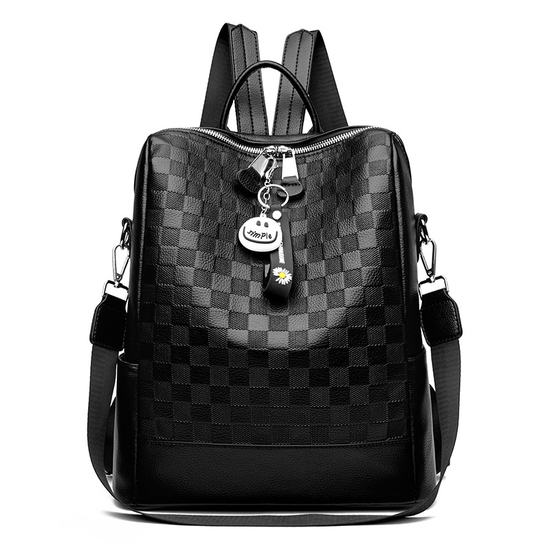 Urban minimalist new women's texture splicing personalized casual fashion versatile anti-theft backpack handbag_voghion.com