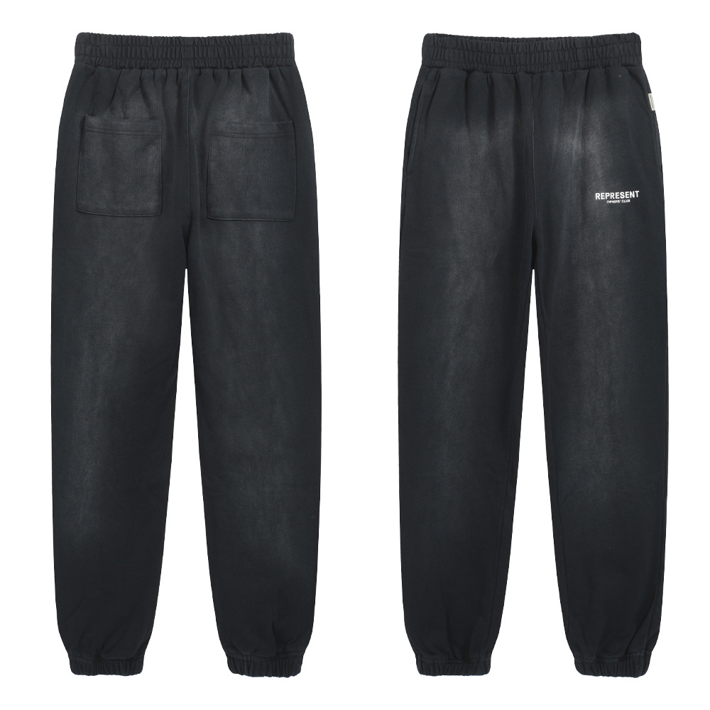 Representa pulverización de caballo para hacer viejas letras de lazo de lazo de pie pantalones sueltos para hombres y mujeres callejero pantalones de pies pequeños transfronterizos