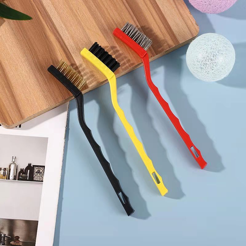 Cepillo negro transfronterizo pequeño cepillo de cocina doméstica espacio de detalle de esquina muerta cepillo de limpieza de tres piezas 7 pulgadas 9 pulgadas en stock