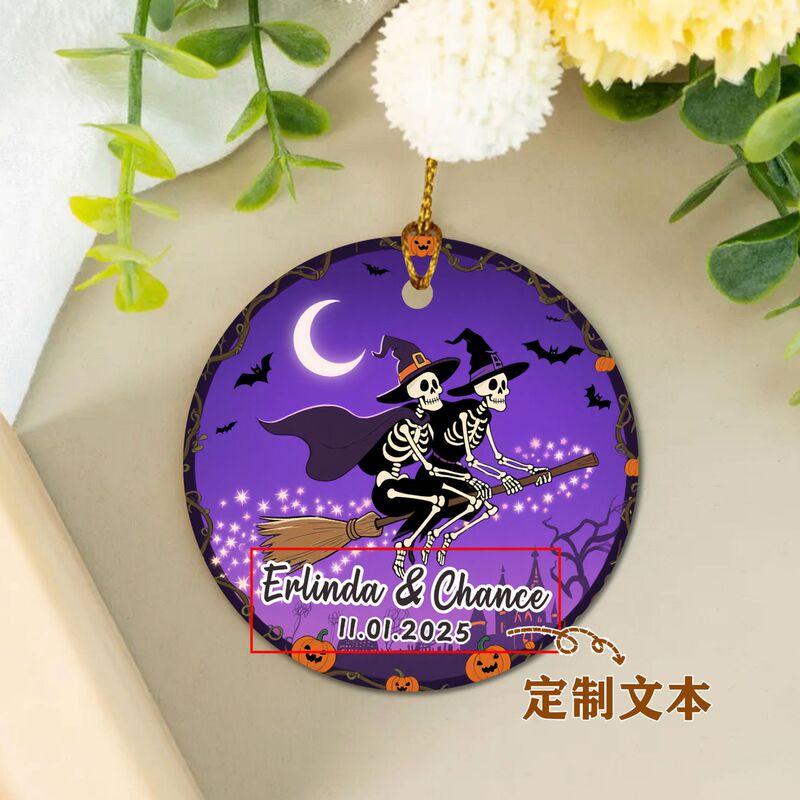 跨境亚马逊个性化情侣万圣节装饰品Etsy幽灵鬼屋陶瓷节日纪念礼物|undefined