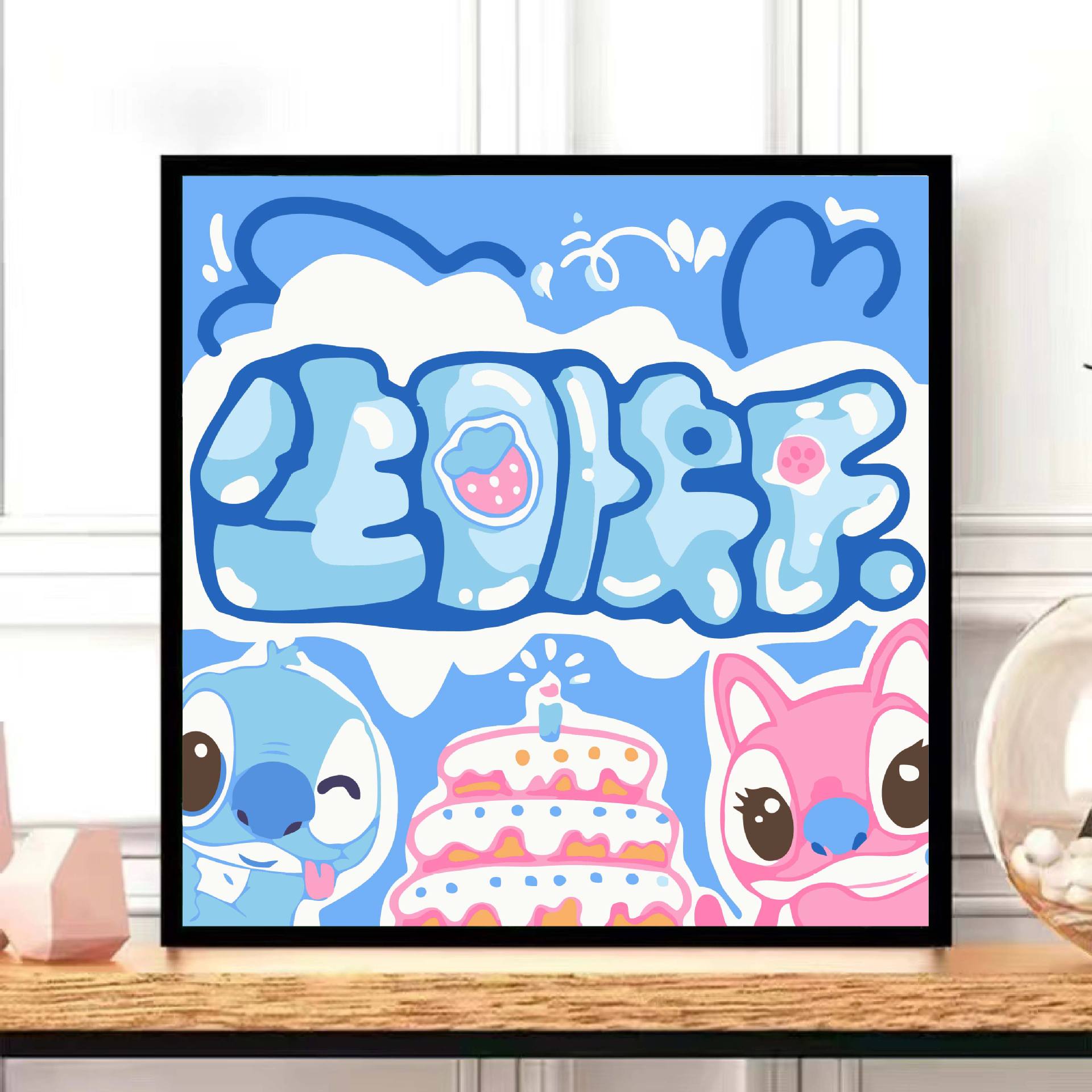 TikTok fuente popular fábrica de entrega de una sola pieza bricolaje pintura al óleo digital lindo pintado a mano relleno de color pintura decorativa paisaje flor