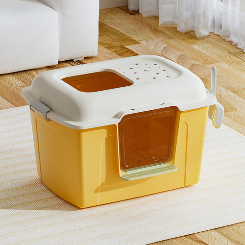 Newly launched large loaf cat litter box, extra large semi-enclosed heightened cat toilet, anti-splash cat litter box wholesale