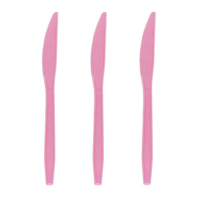 25 piezas transfronterizas Amazon PS desechable de plástico cuchillo, tenedor y cuchara vajilla de tres piezas conjunto de banquete de la torta del partido