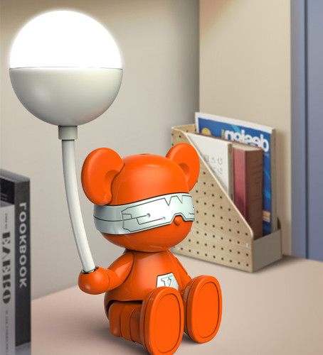 跨境迷彩软管萌熊台灯 USB充电卡通熊宿舍书桌读书写字小台灯夜灯